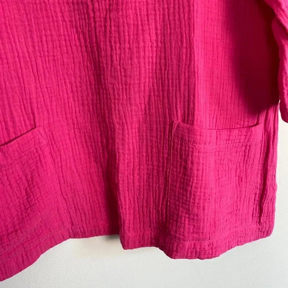 Soft Surroundings Pink Cotton Gauze Popover Tunic Top - Picture 5 of 13